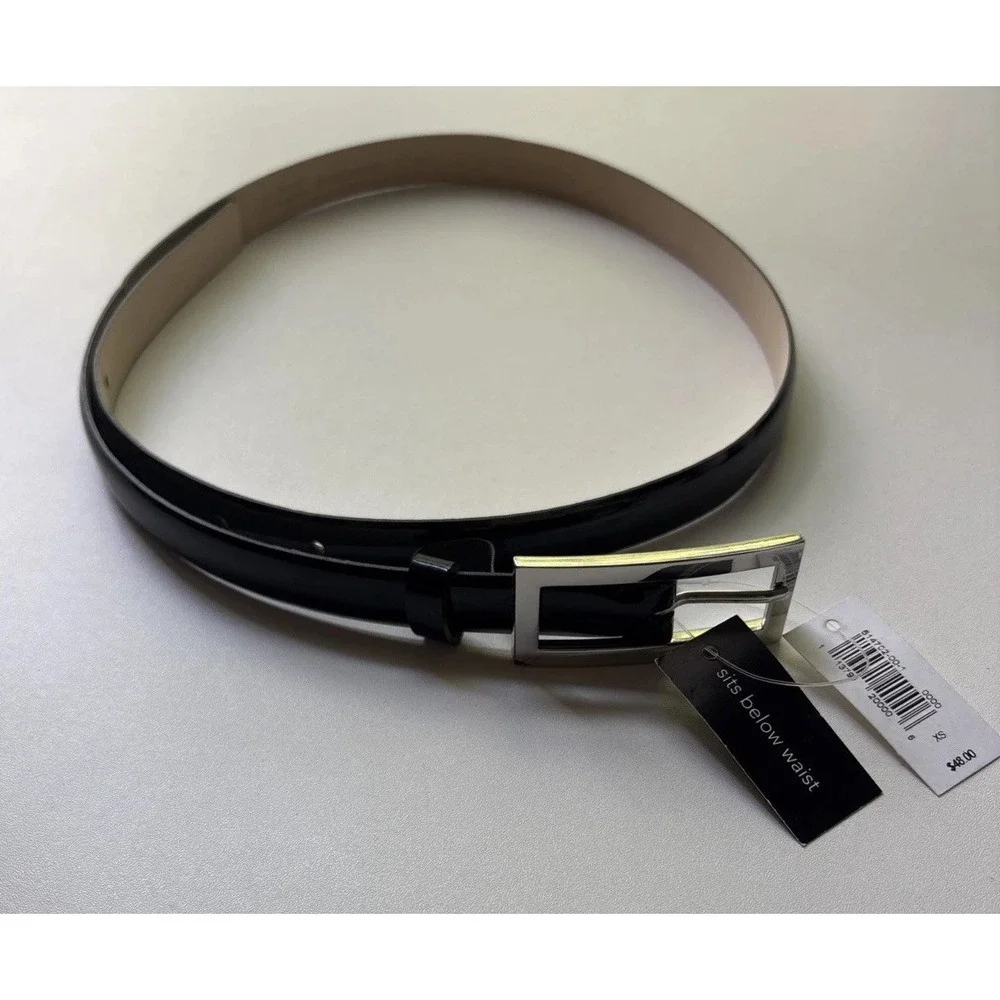 Banana Republic Black Genuine Leather Made In Italy Extra Small Belt Sit Below